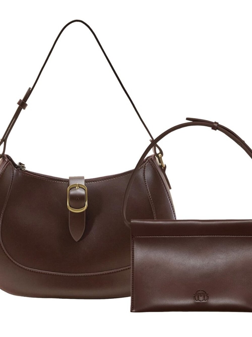 Vintage Vegan Leather Crescent Hobo Bag For Women Lunar Shoulder Purse Satchel